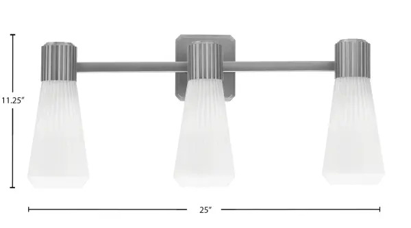 Everleigh 3 Light Bath Bar in Graphite with White Opal Ribbed Glass - Image 2