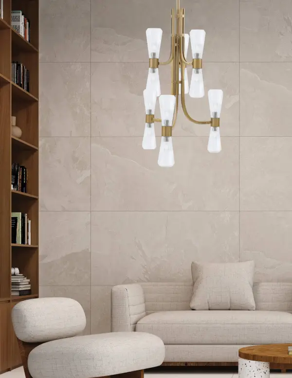 Everleigh 12 Light Chandelier with Clear Ribbed Glass - Image 3