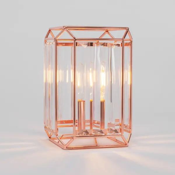 The Genesis Accent Lamp combines modern sophistication with practical functionality. Its warm copper finish and compact 6.75" footprint make it ideal for small spaces, while the included 3W LED bulb provides efficient, dimmable lighting.