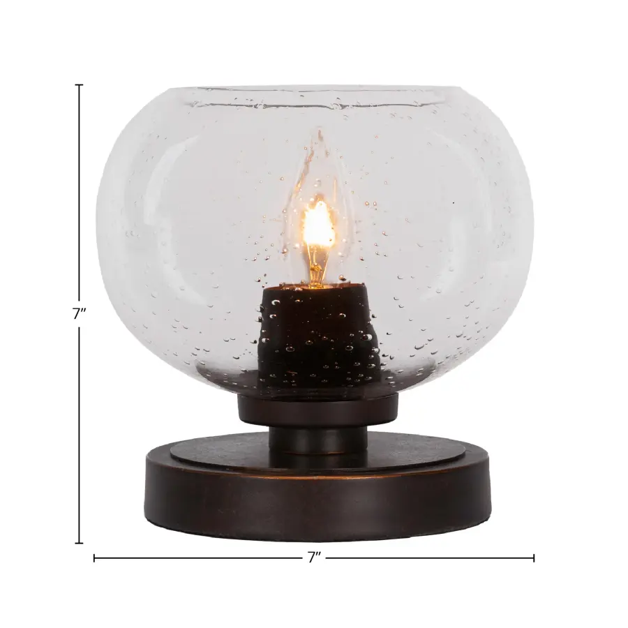 Elegant Accent Lamp with Distinctive Bubble Glass Shade - Image 2
