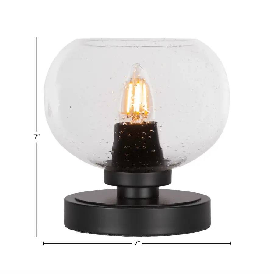 Luna Accent Table Lamp with Clear Bubble Glass - Image 2