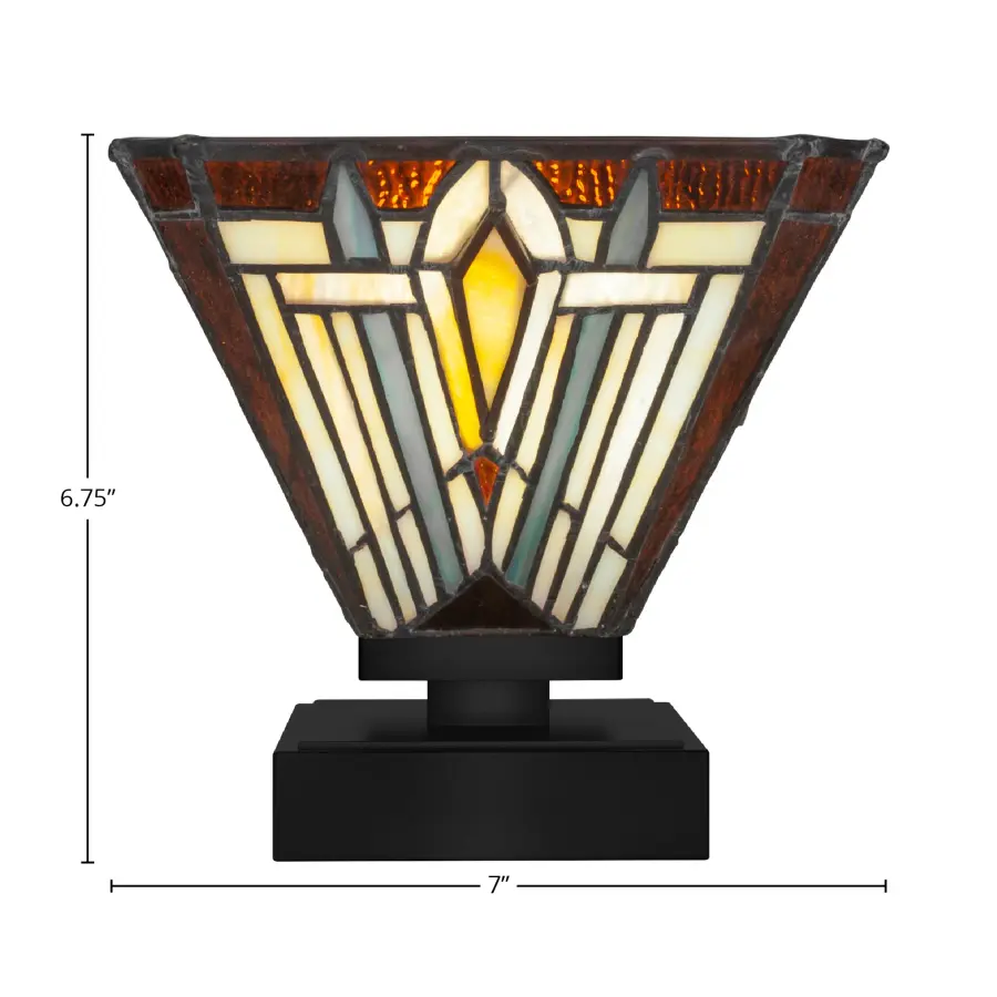 Luna Accent Table Lamp with Tahoe Art Glass - Image 2
