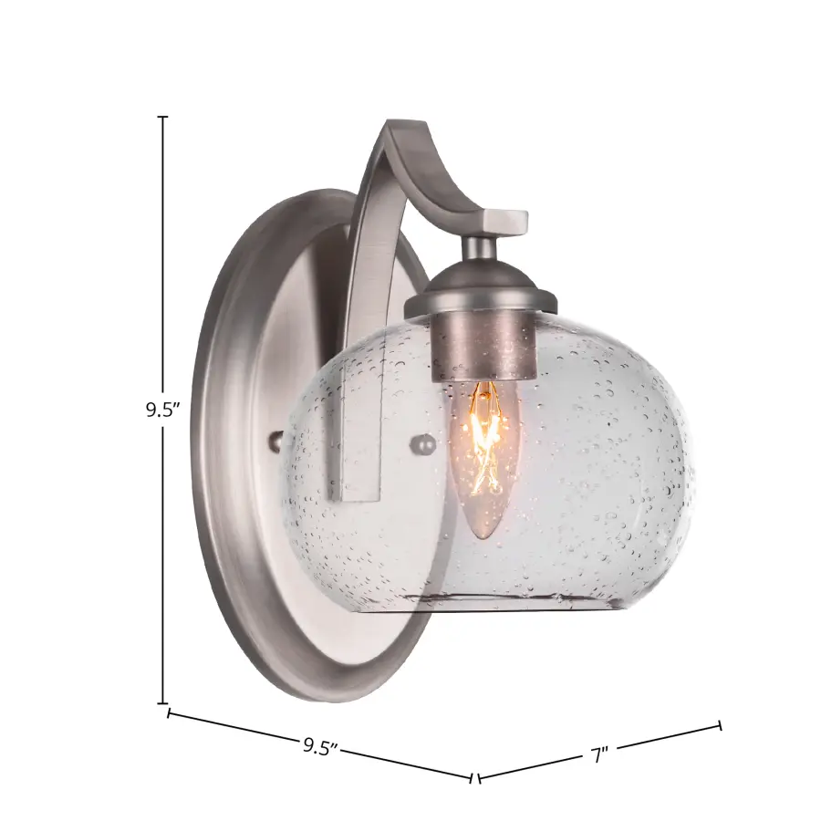 Zilo Wall Sconce with Clear Bubble Glass - Image 2