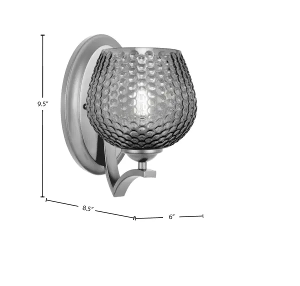 Zilo Wall Sconce with Smoke Textured Glass - Image 2