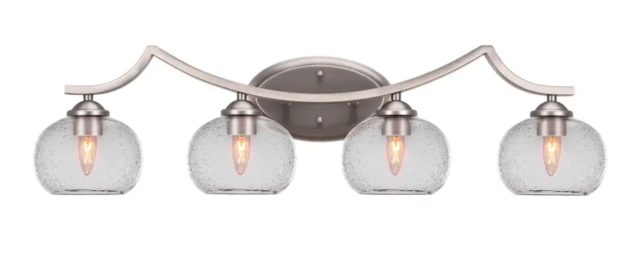 Zilo 4 Light Bath Bar in Graphite with Clear Bubble Glass - Image 1