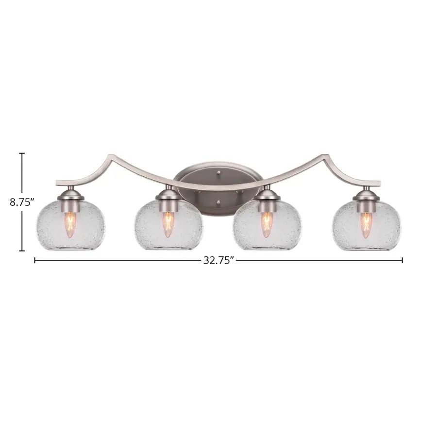 Zilo 4 Light Bath Bar in Graphite with Clear Bubble Glass - Image 2
