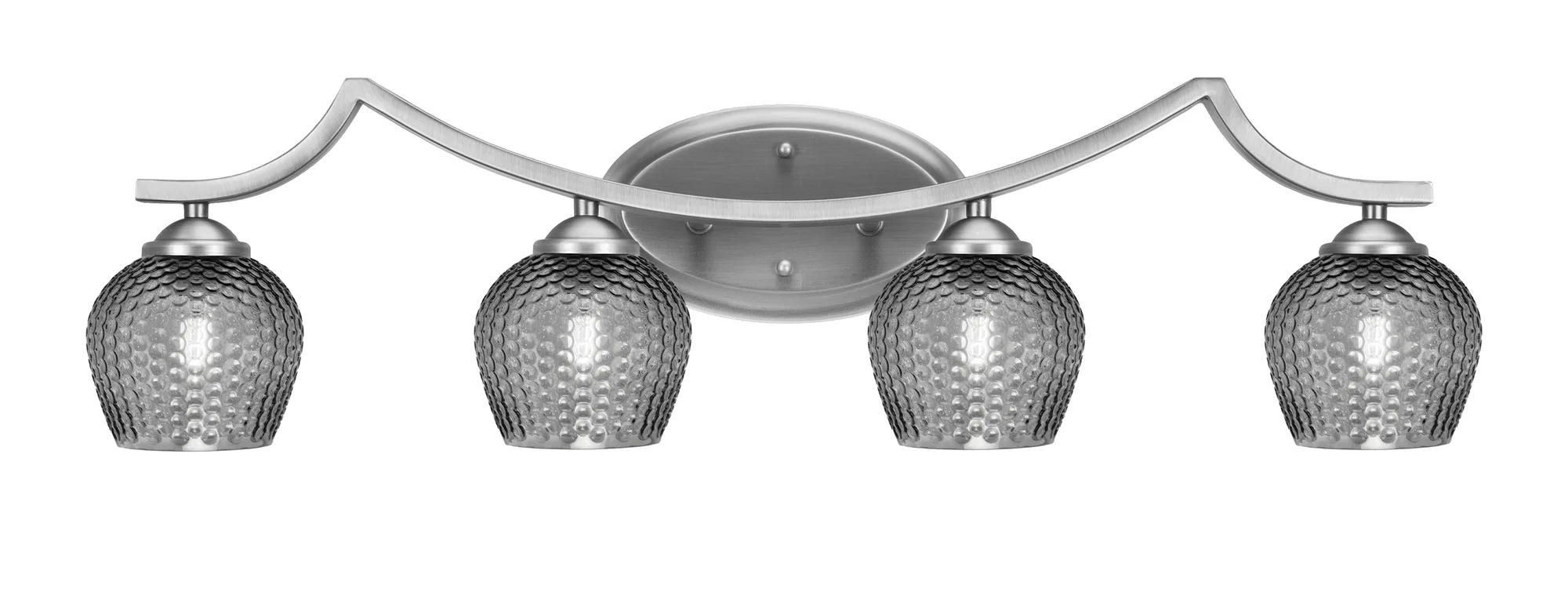 Zilo 4-Light Bath Bar in Graphite with Smoke Textured Glass