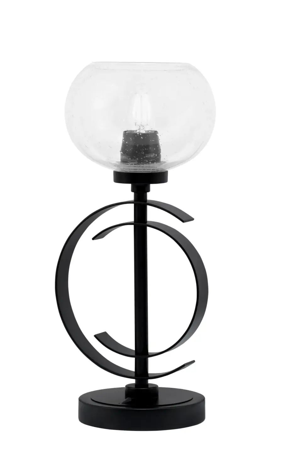 Accent Table Lamp with Clear Bubble Glass - Image 1