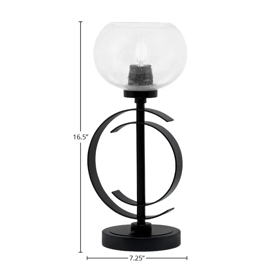 Accent Table Lamp with Clear Bubble Glass - Image 2