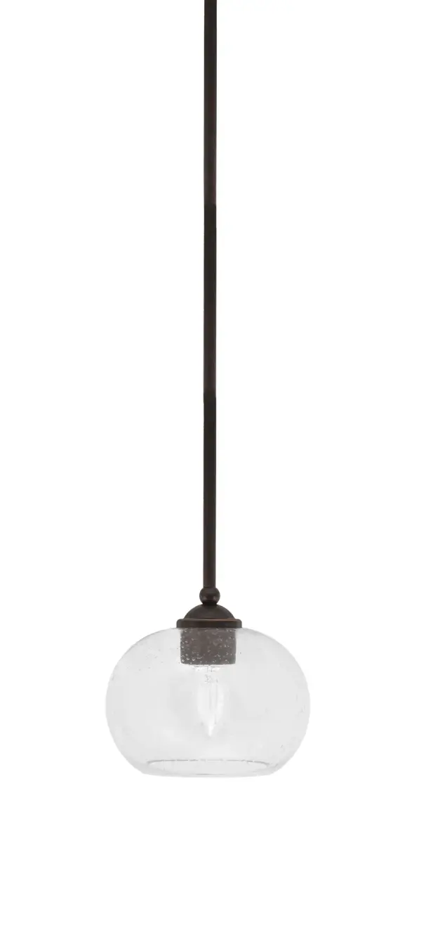 Zilo Stem Hung Mini Pendant with Clear Bubble Glass - Image 1