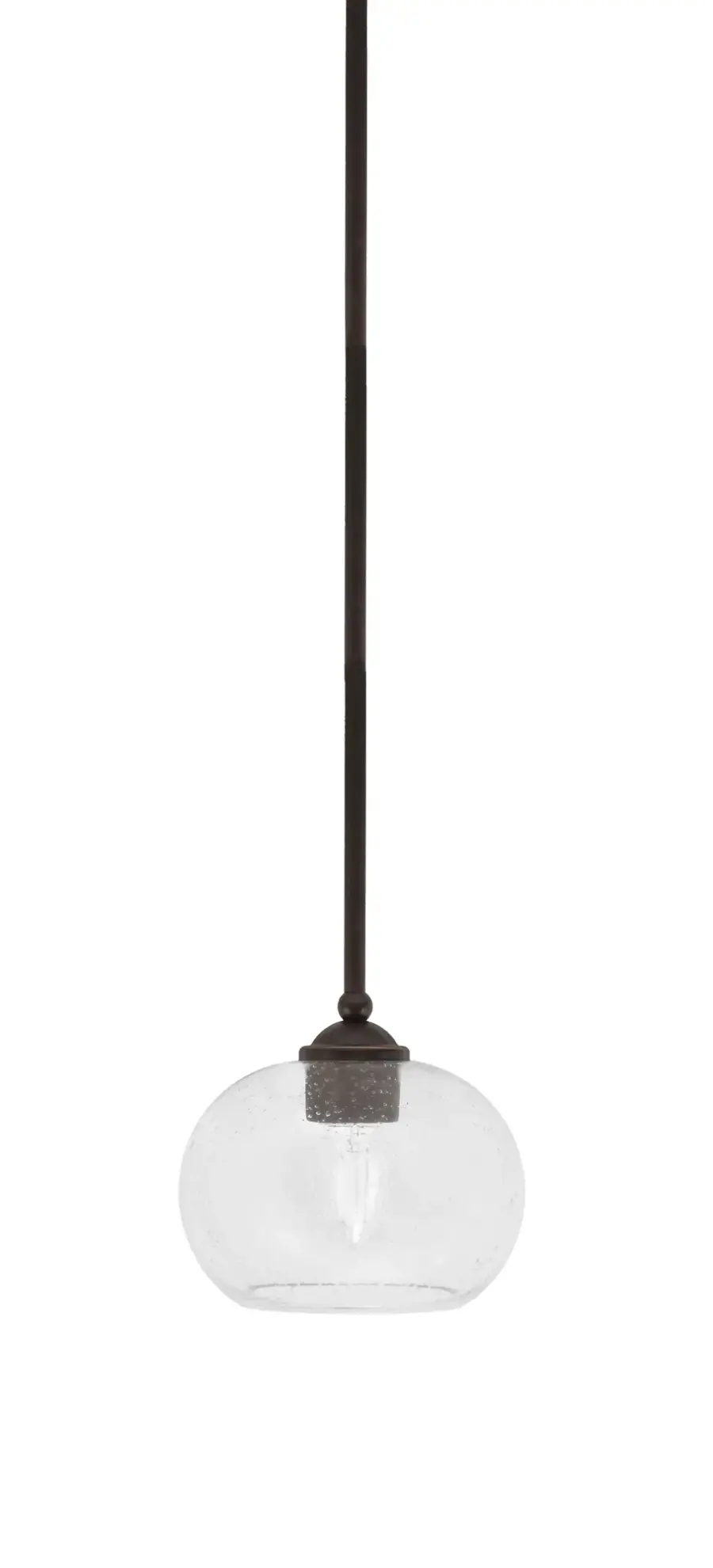 Zilo Stem Hung Mini Pendant with Clear Bubble Glass - Image 1