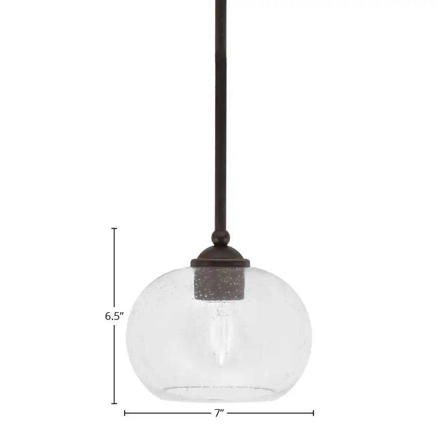 Zilo Stem Hung Mini Pendant with Clear Bubble Glass - Image 2