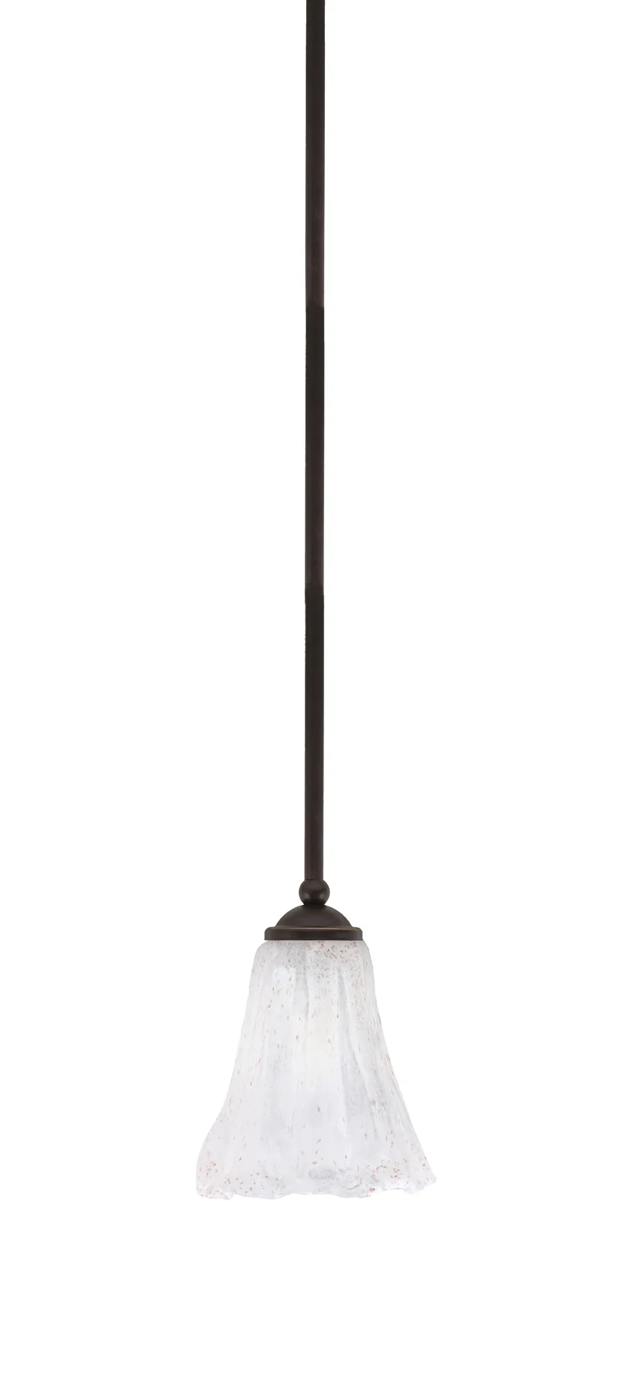 Zilo Stem Hung Mini Pendant with Fluted Italian Ice Glass