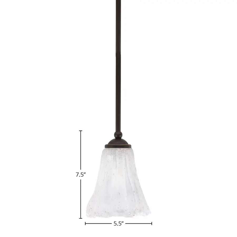 Zilo Stem Hung Mini Pendant with Fluted Italian Ice Glass - Image 2