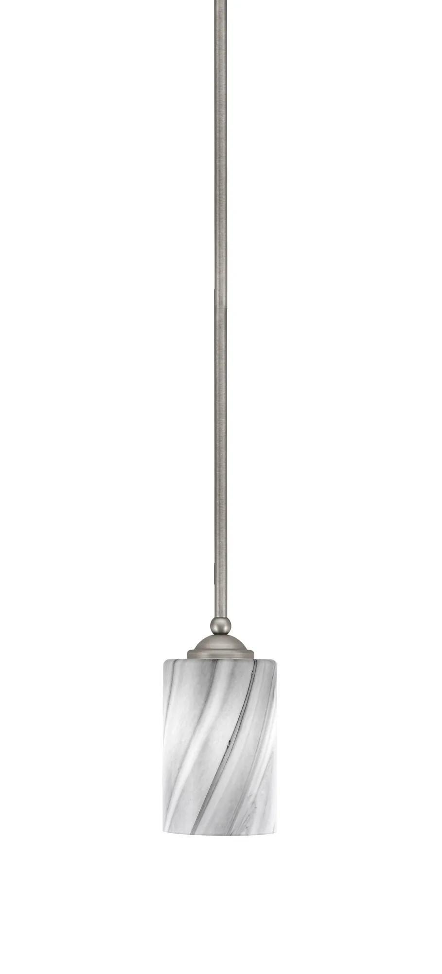 Zilo Stem Mini Pendant with Onyx Swirl Glass