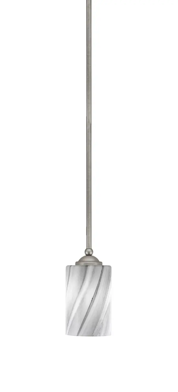 Zilo Stem Mini Pendant with Onyx Swirl Glass - Image 1