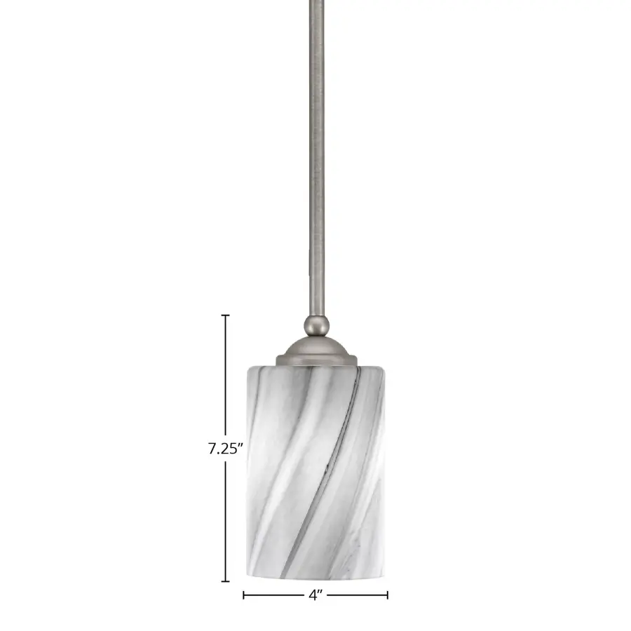 Zilo Stem Mini Pendant with Onyx Swirl Glass - Image 2