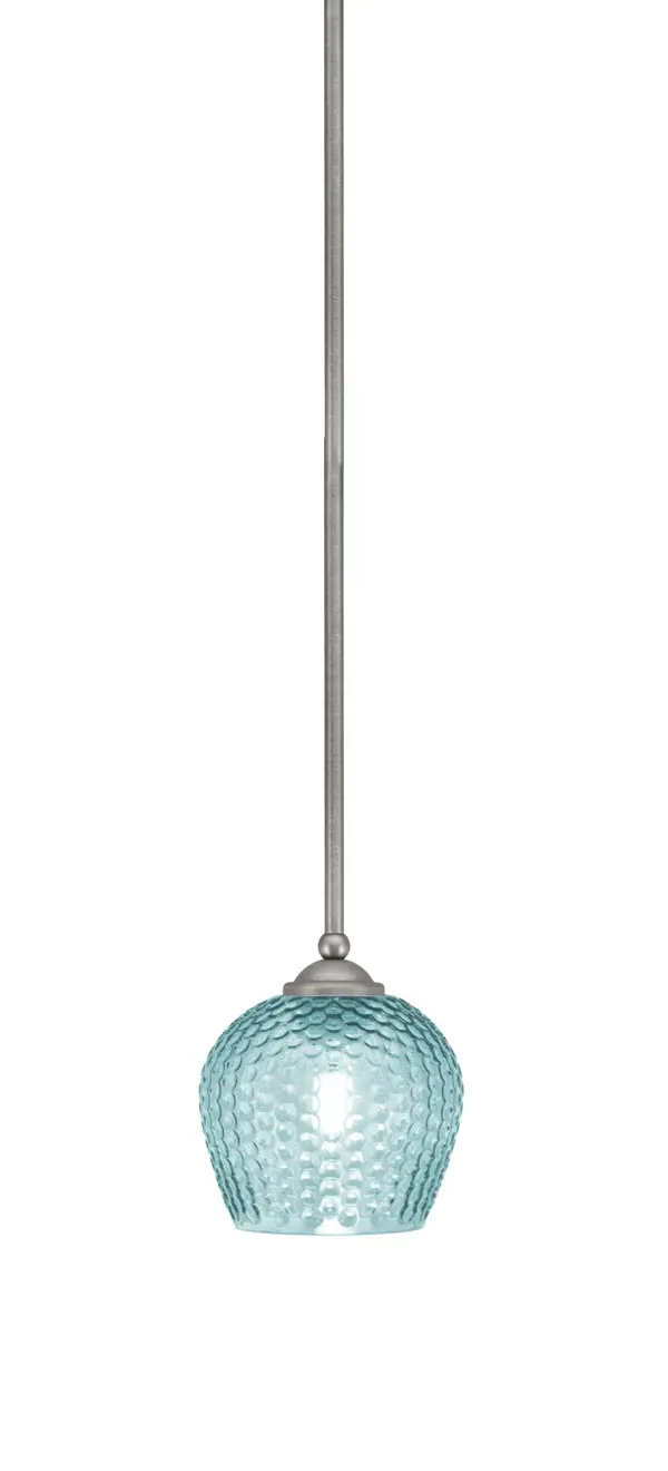 Zilo Mini Pendant with Turquoise Textured Glass - Image 1