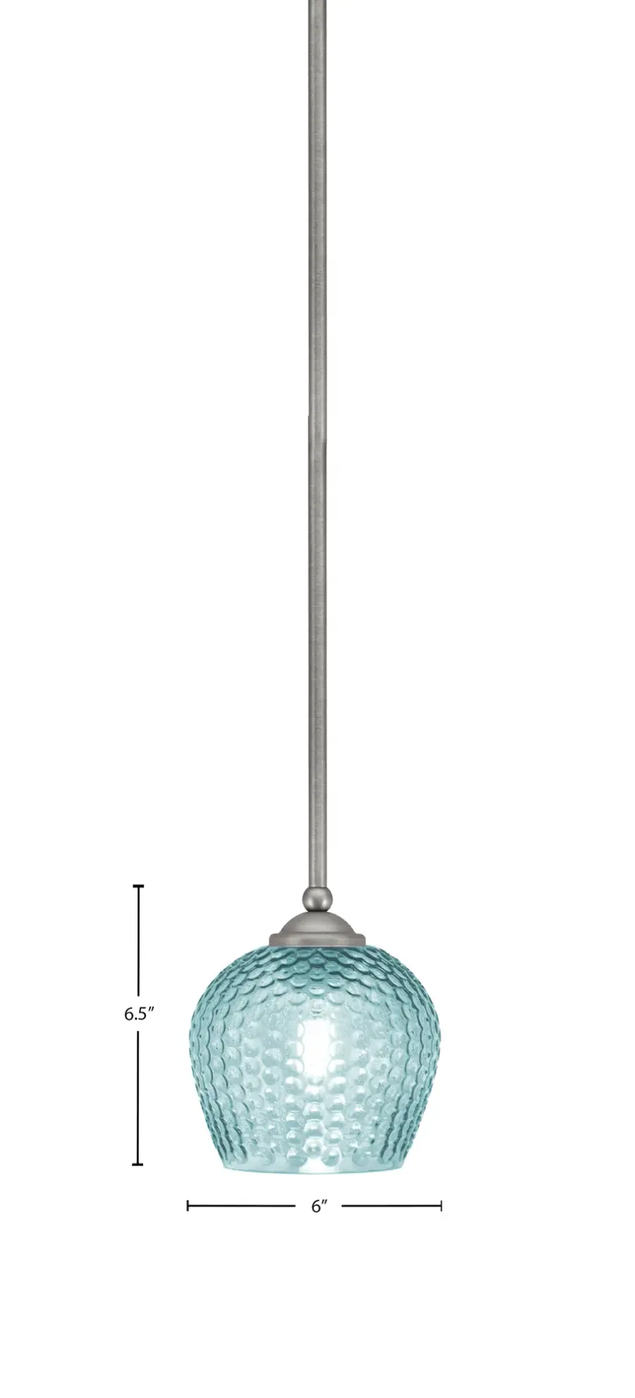 Zilo Mini Pendant with Turquoise Textured Glass - Image 2