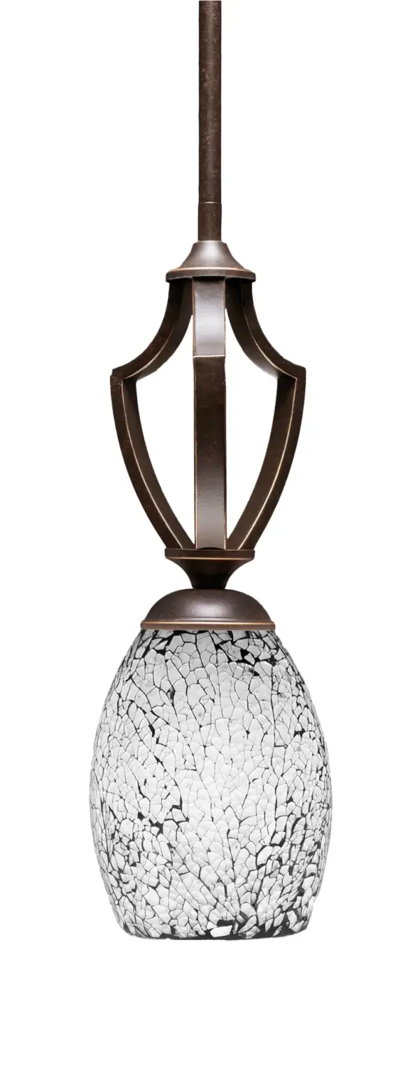 Zilo Mini Pendant with Black Fusion Glass - Image 1