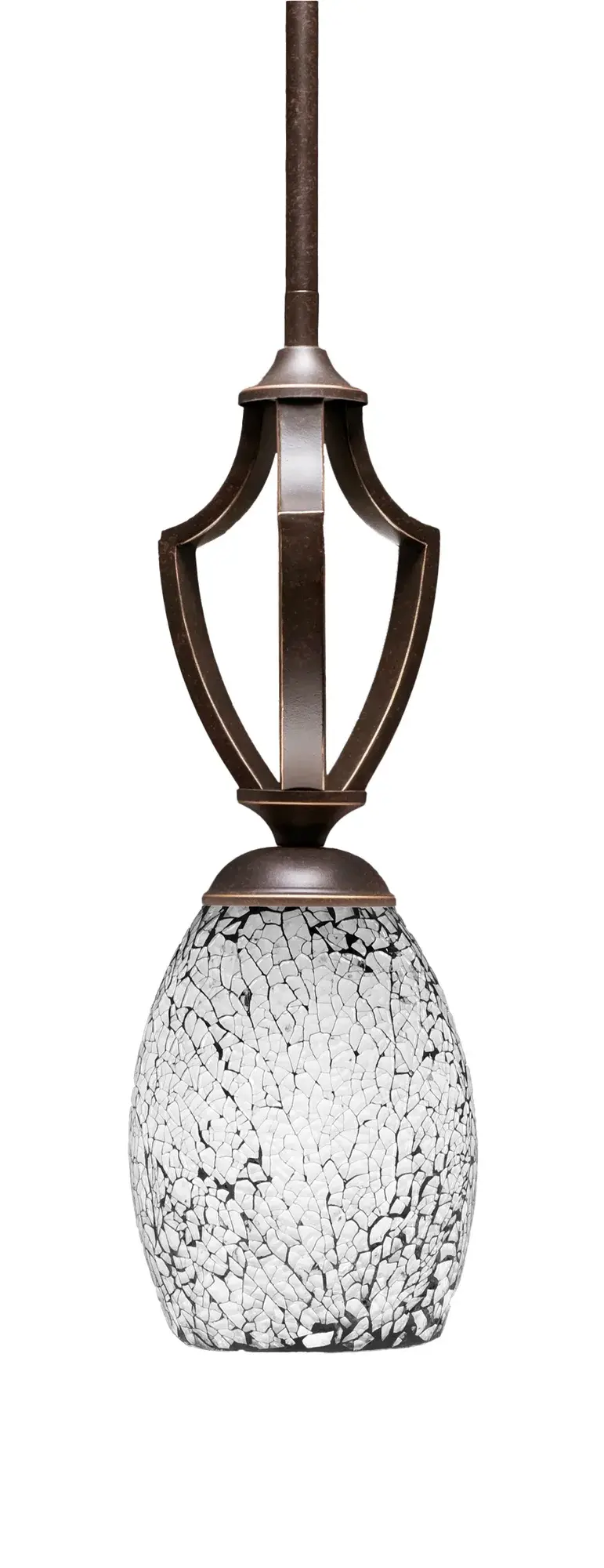 Zilo Mini Pendant with Black Fusion Glass - Image 1