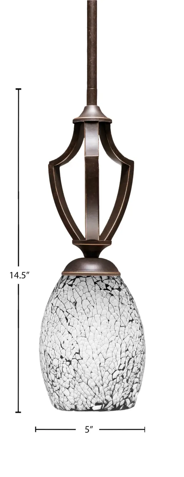 Zilo Mini Pendant with Black Fusion Glass - Image 2