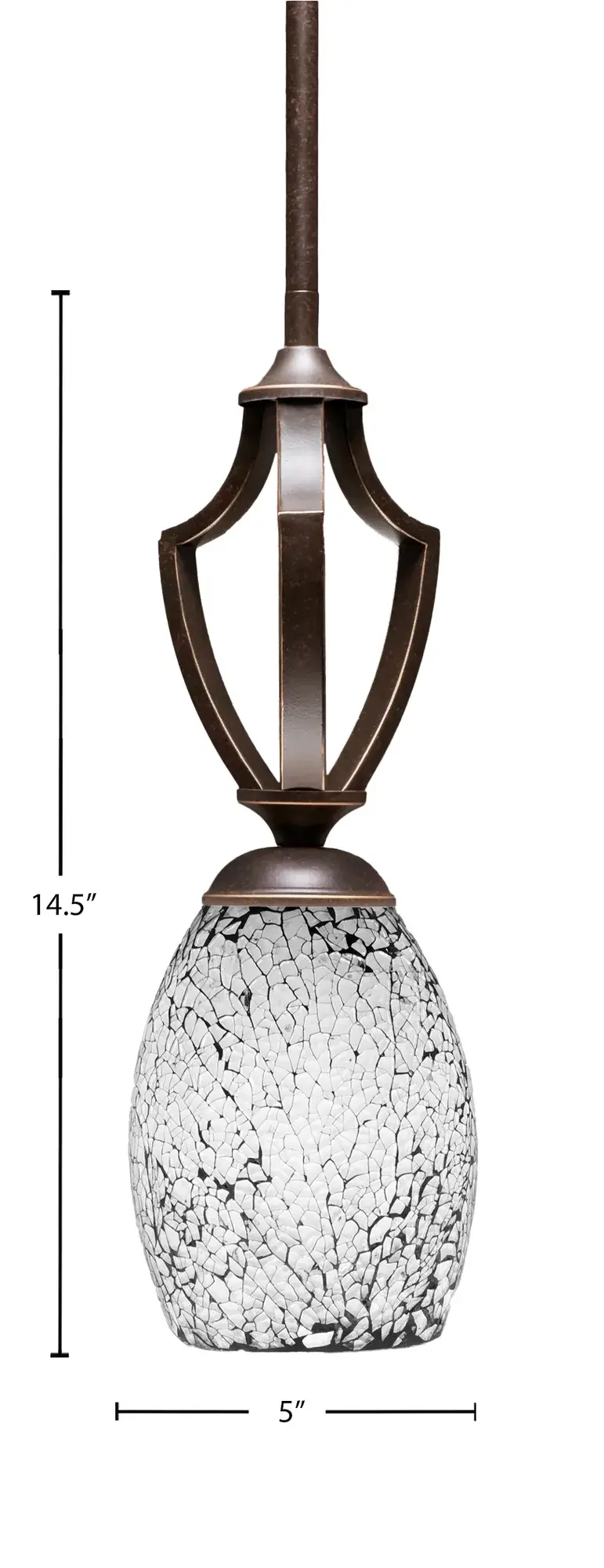 Zilo Mini Pendant with Black Fusion Glass - Image 2