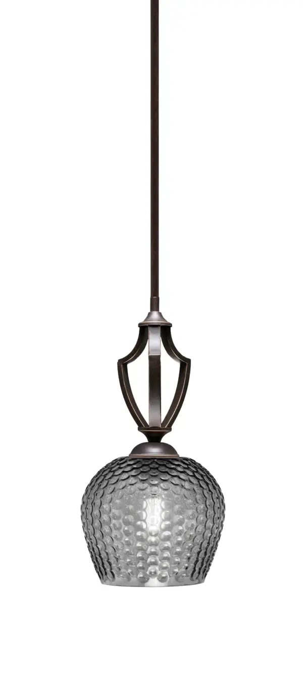 Zilo Stem Hung Mini Pendant with Smoke Textured Glass - Image 1