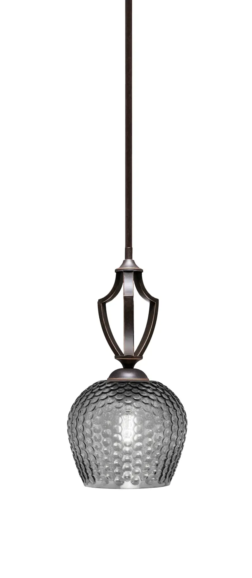 Zilo Stem Hung Mini Pendant with Smoke Textured Glass - Image 1