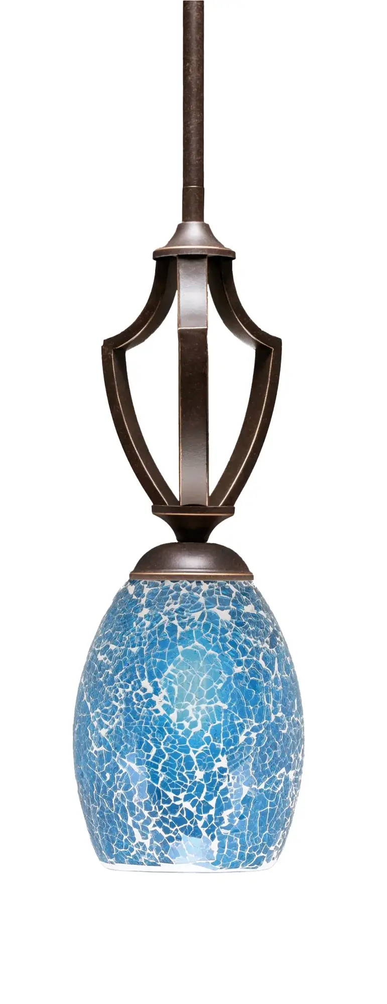 Zilo Mini Pendant with Turquoise Fusion Glass - Image 1