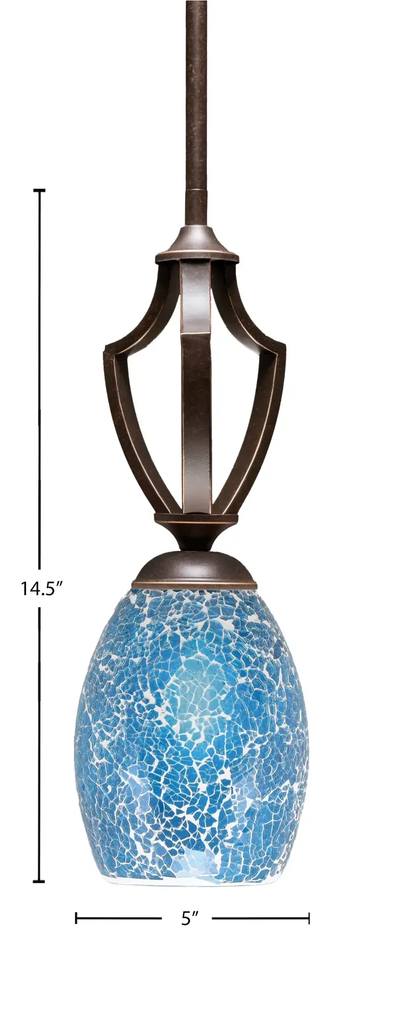 Zilo Mini Pendant with Turquoise Fusion Glass - Image 2