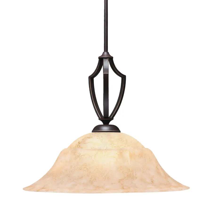 Zilo Stem Hung Pendant with Italian Marble Glass - Image 1