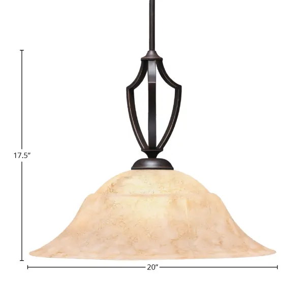 Zilo Stem Hung Pendant with Italian Marble Glass - Image 2