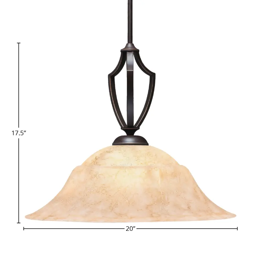 Zilo Stem Hung Pendant with Italian Marble Glass - Image 2