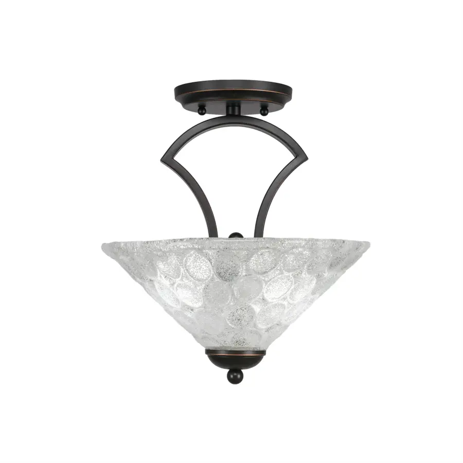 Zilo Semi-Flush Mount with Italian Bubble Glass - Image 1