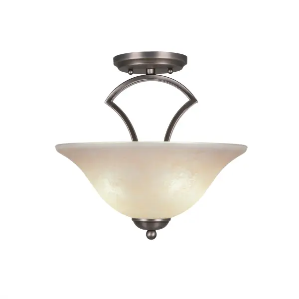 Zilo Semi-Flush Mount with Amber Marble Glass