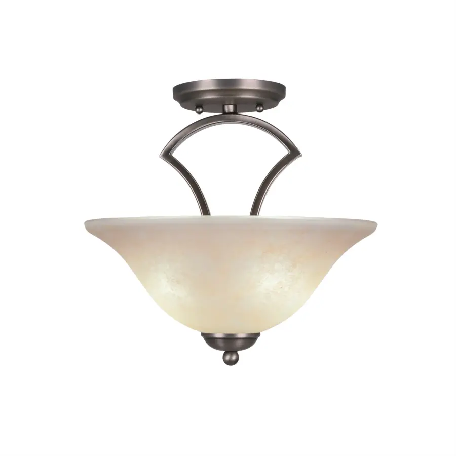 Zilo Semi-Flush Mount with Amber Marble Glass
