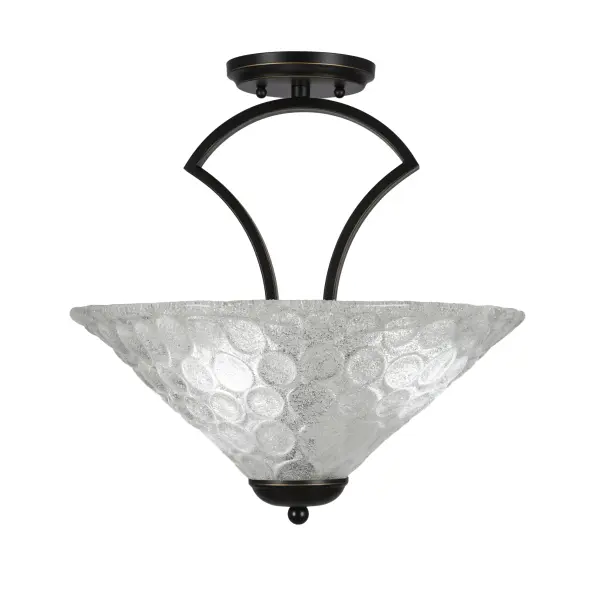 Zilo Semi-Flush Mount with Italian Bubble Glass - Image 1