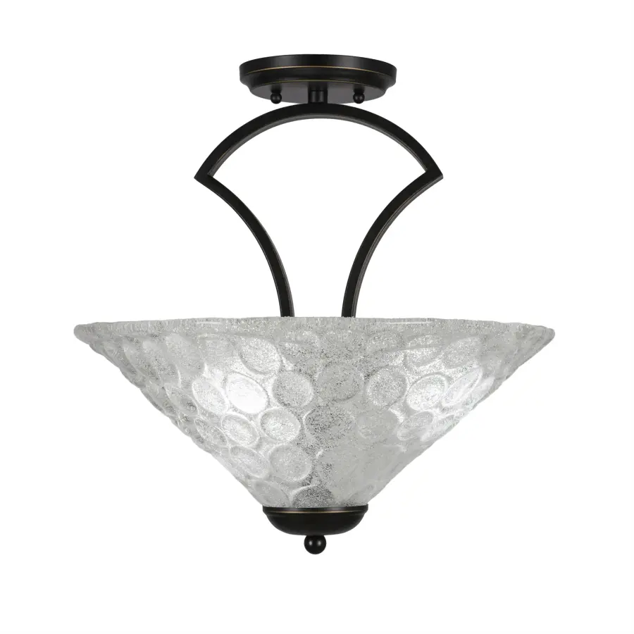Zilo Semi-Flush Mount with Italian Bubble Glass - Image 1