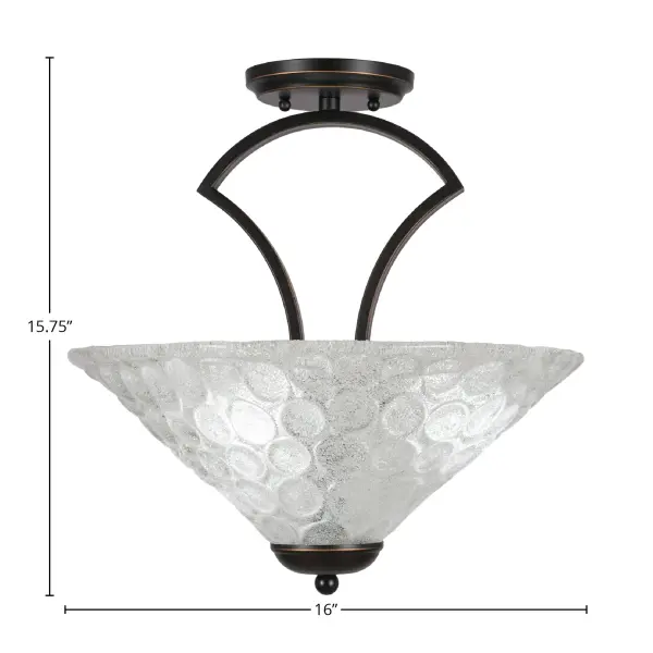 Zilo Semi-Flush Mount with Italian Bubble Glass - Image 2