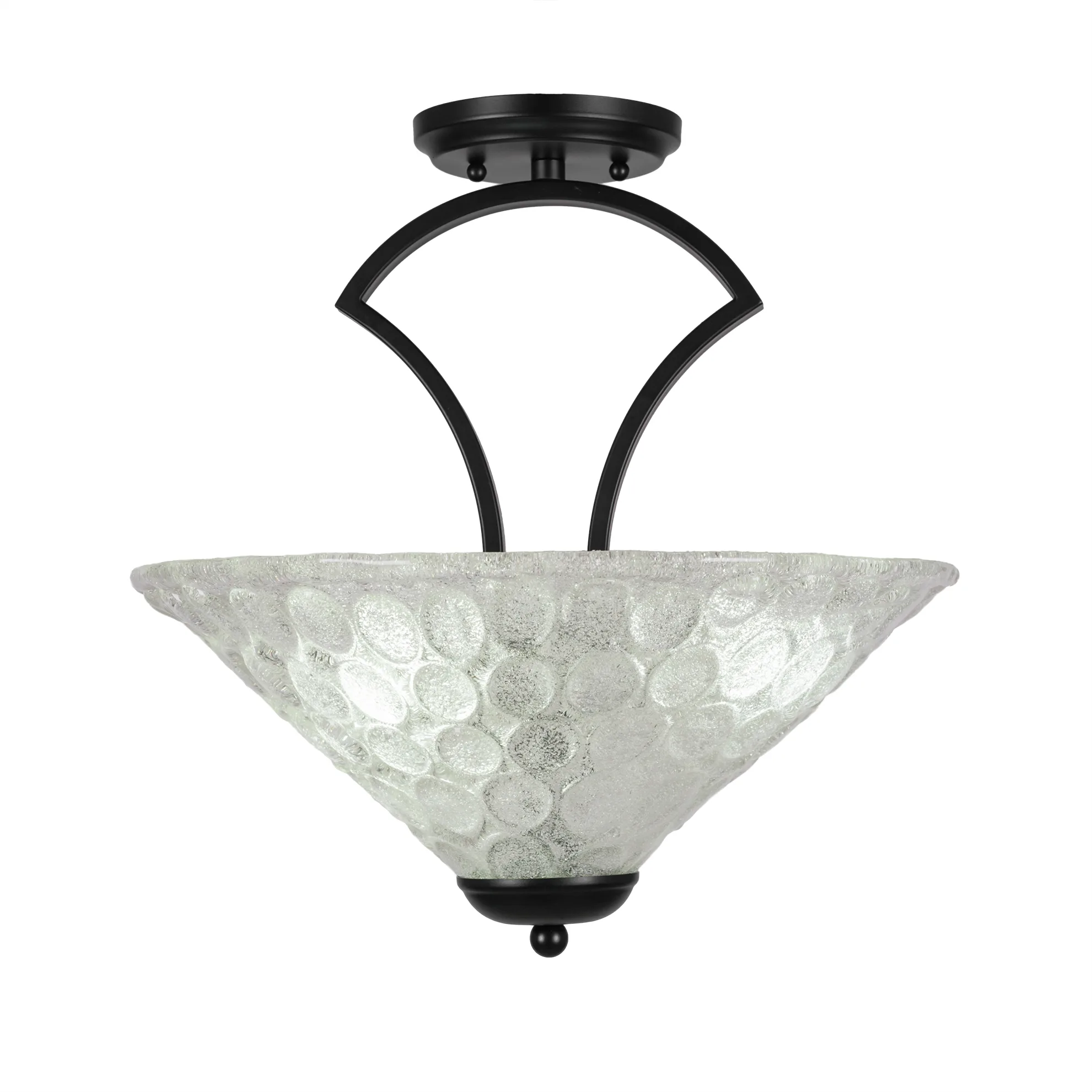 Zilo Semi-Flush Mount with Italian Bubble Glass