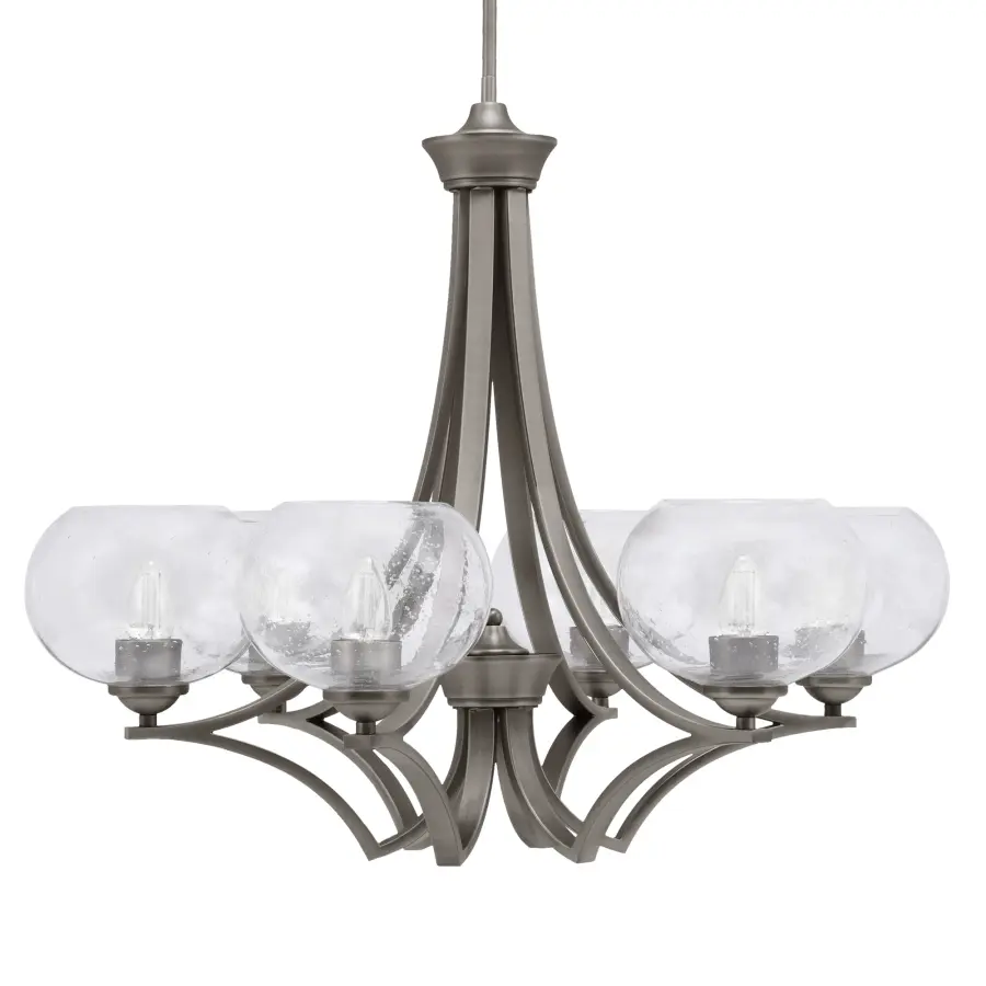 Zilo 6-Light Uplight Chandelier with Clear Bubble Glass - Image 1