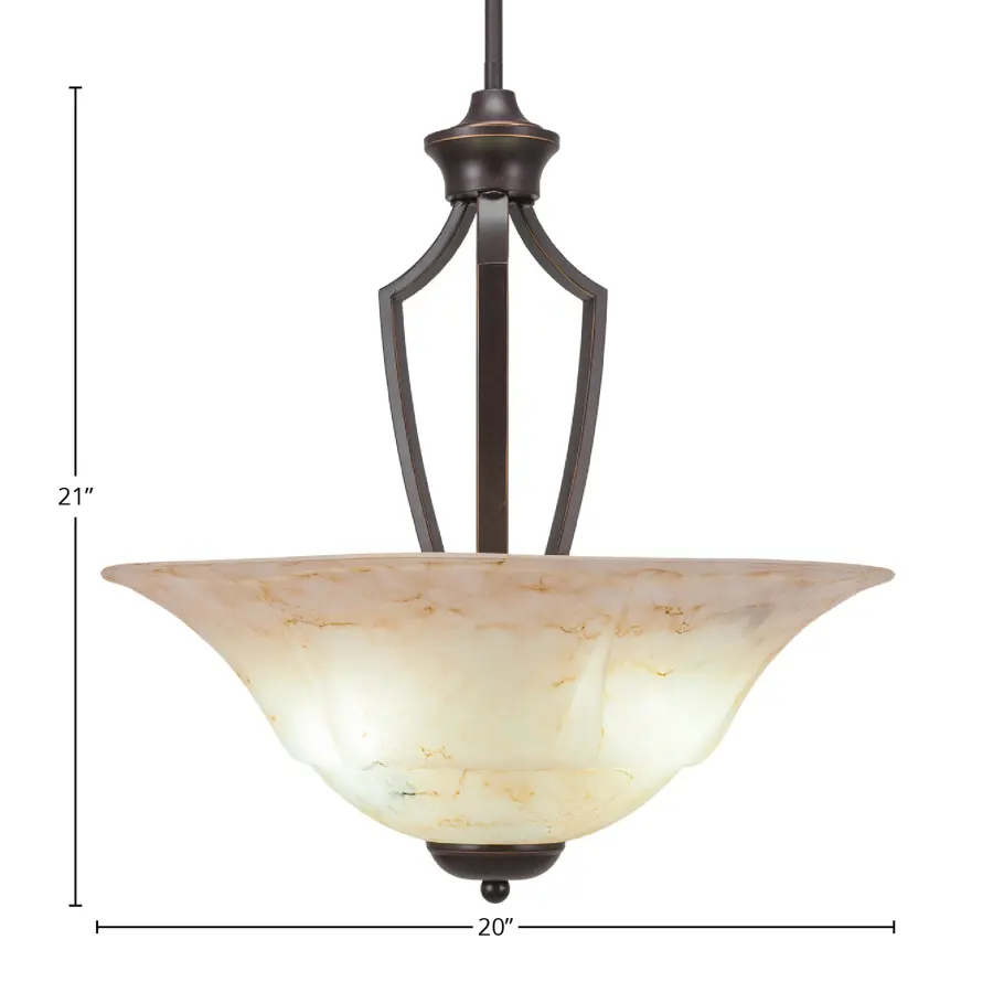 Zilo 3-Light Pendant with Italian Marble Glass - Image 2