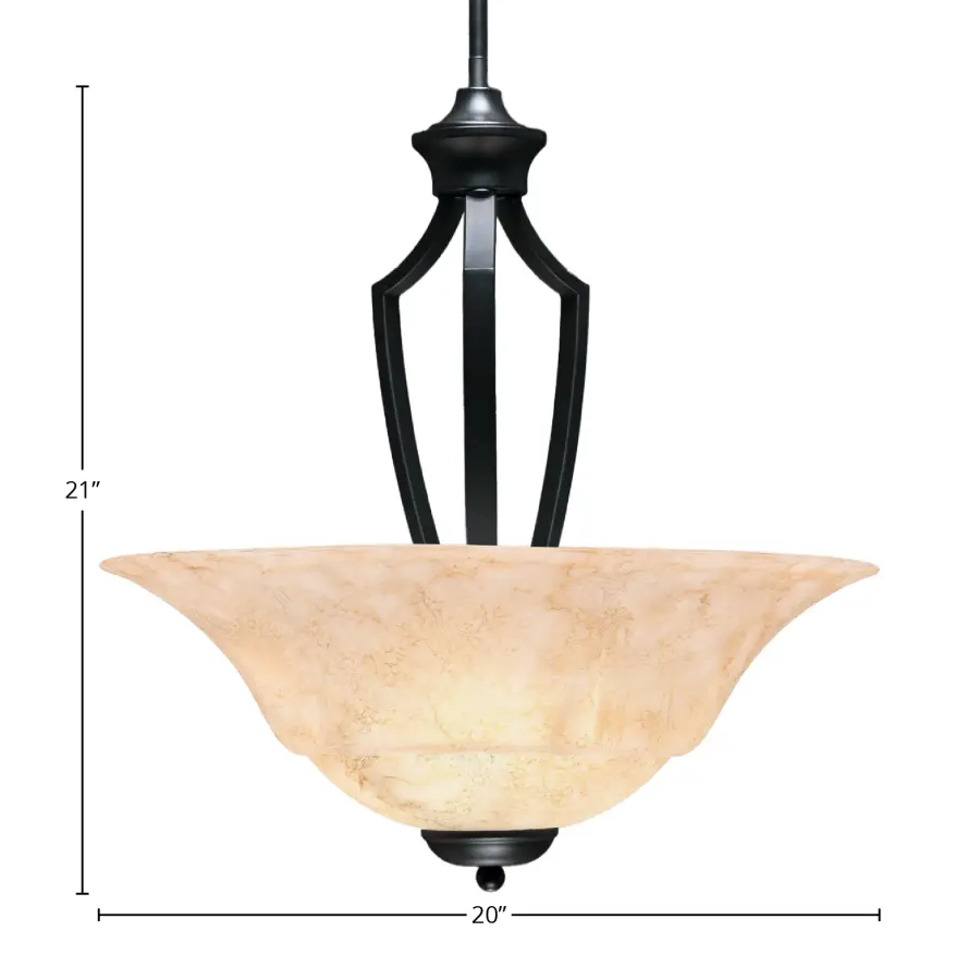 Zilo 3-Light Pendant with Italian Marble Glass - Image 2