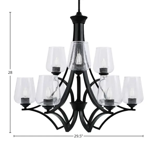 Zilo 9-Light Uplight Chandelier with Clear Bubble Glass - Image 2