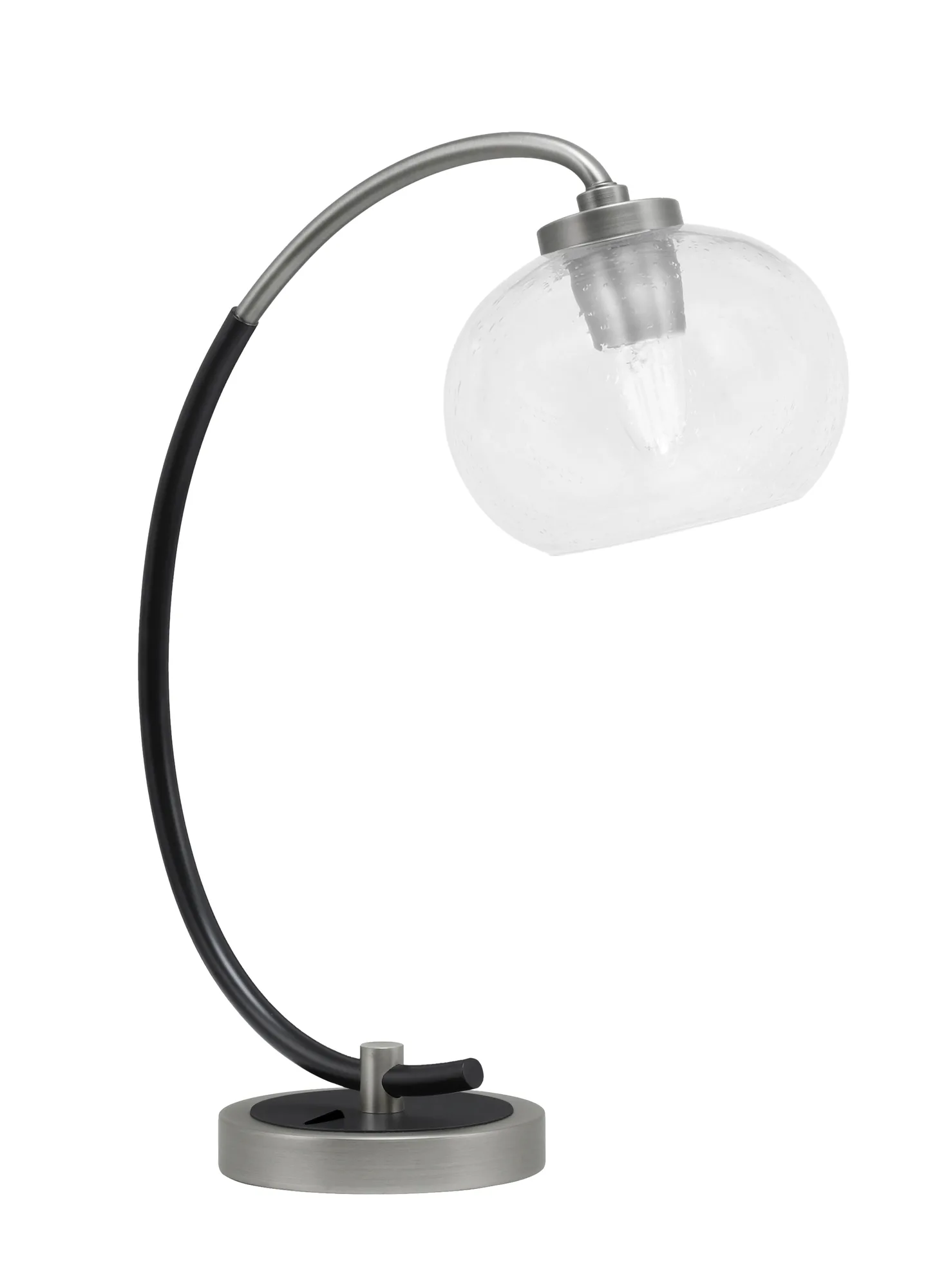 Toltec Lighting Desk Lamp with Clear Bubble Glass