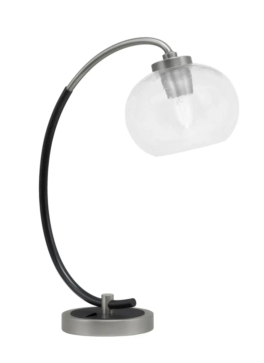 Modern Industrial Desk Lamp with Distinctive Bubble Glass Shade - Image 1