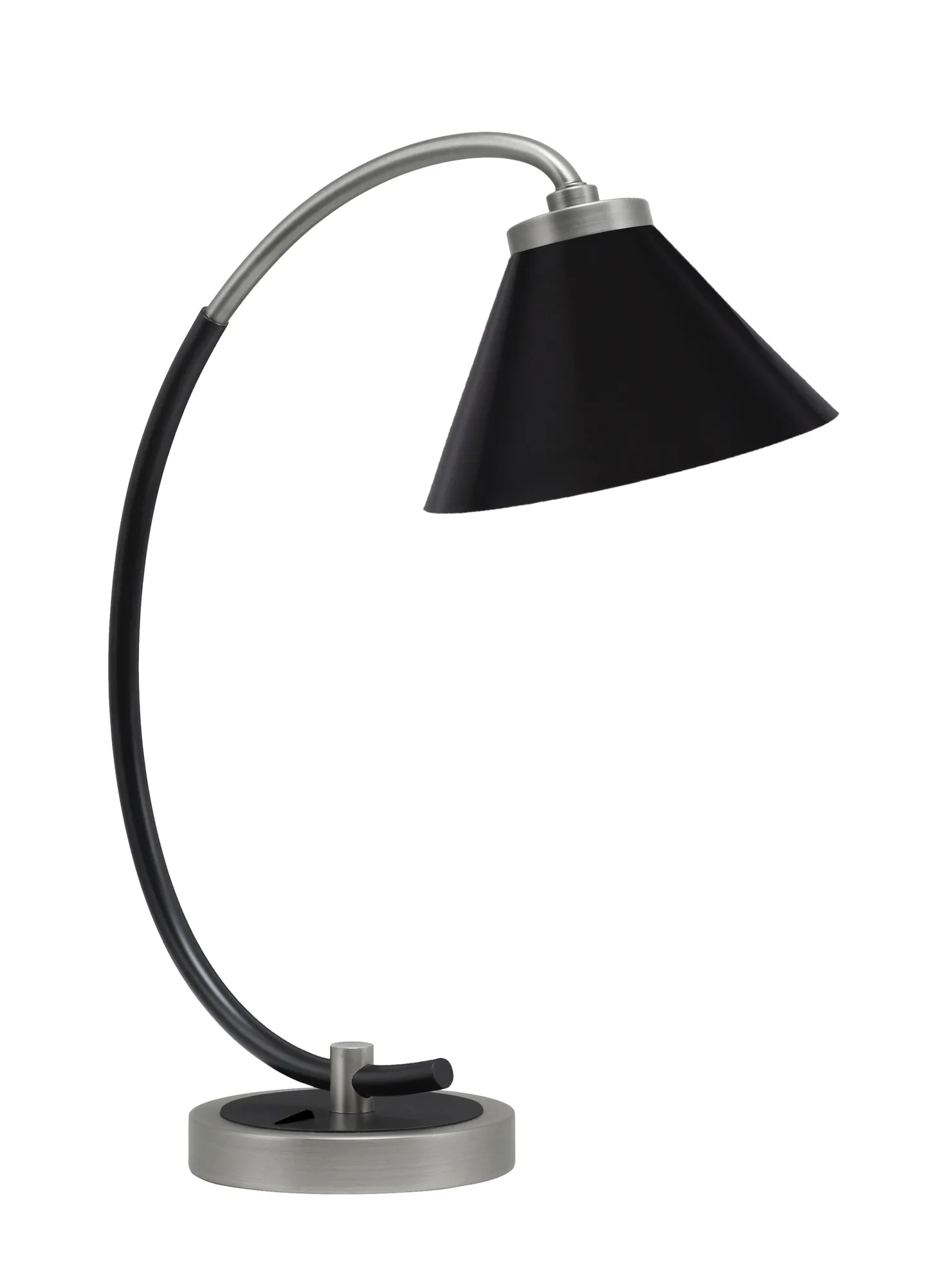 Graphite & Matte Black Desk Lamp with Cone Shade