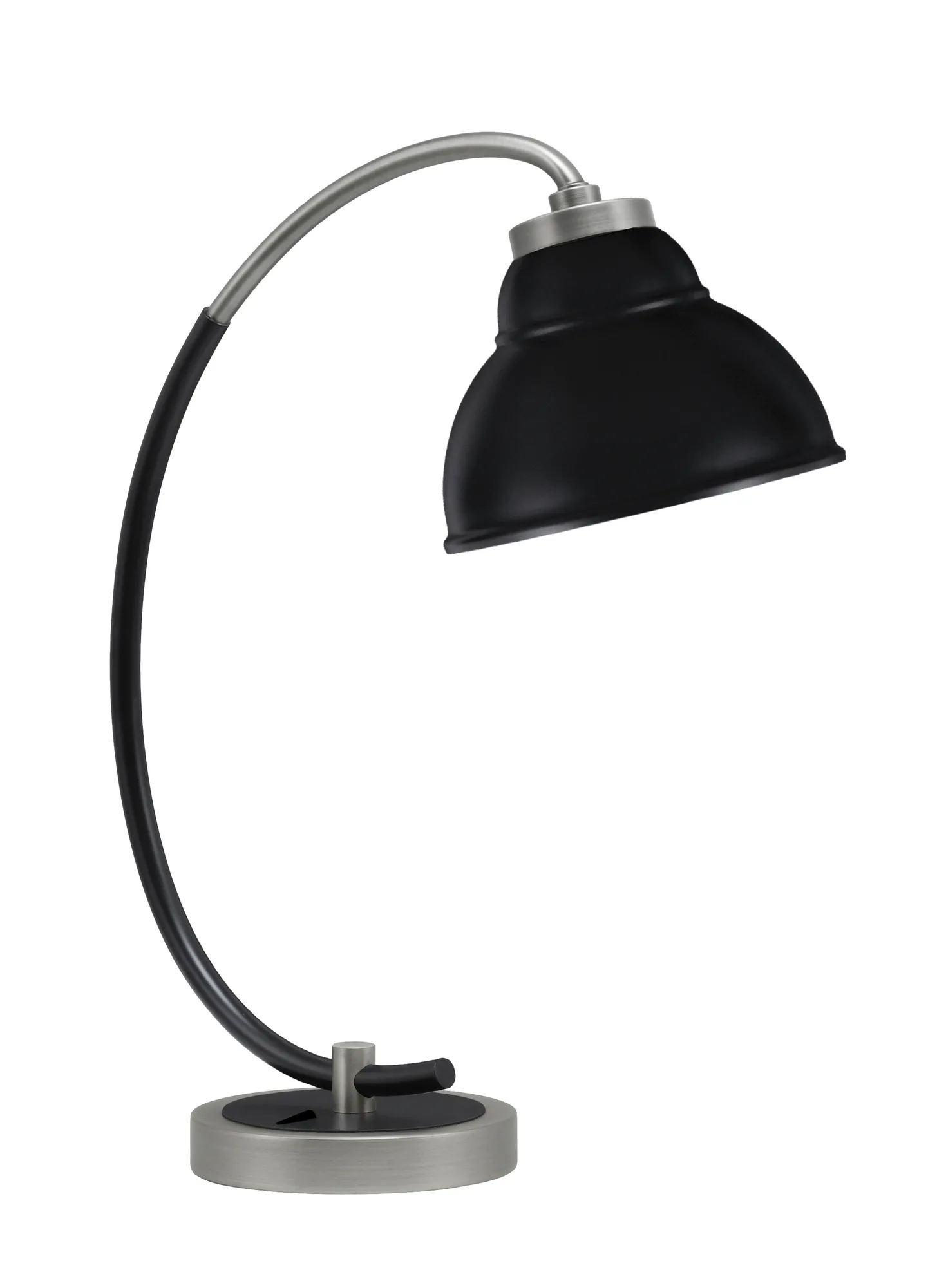 Graphite & Matte Black Desk Lamp with Double Bubble Shade