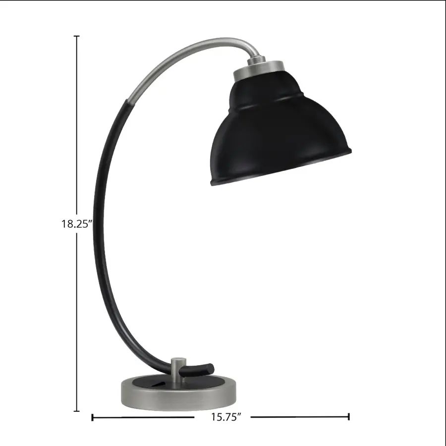 Modern Industrial Task Lamp with Distinctive Double Bubble Shade Design - Image 2